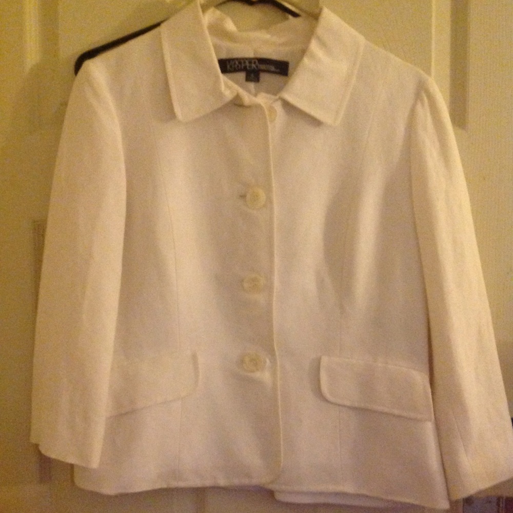 White Cotton Blazer